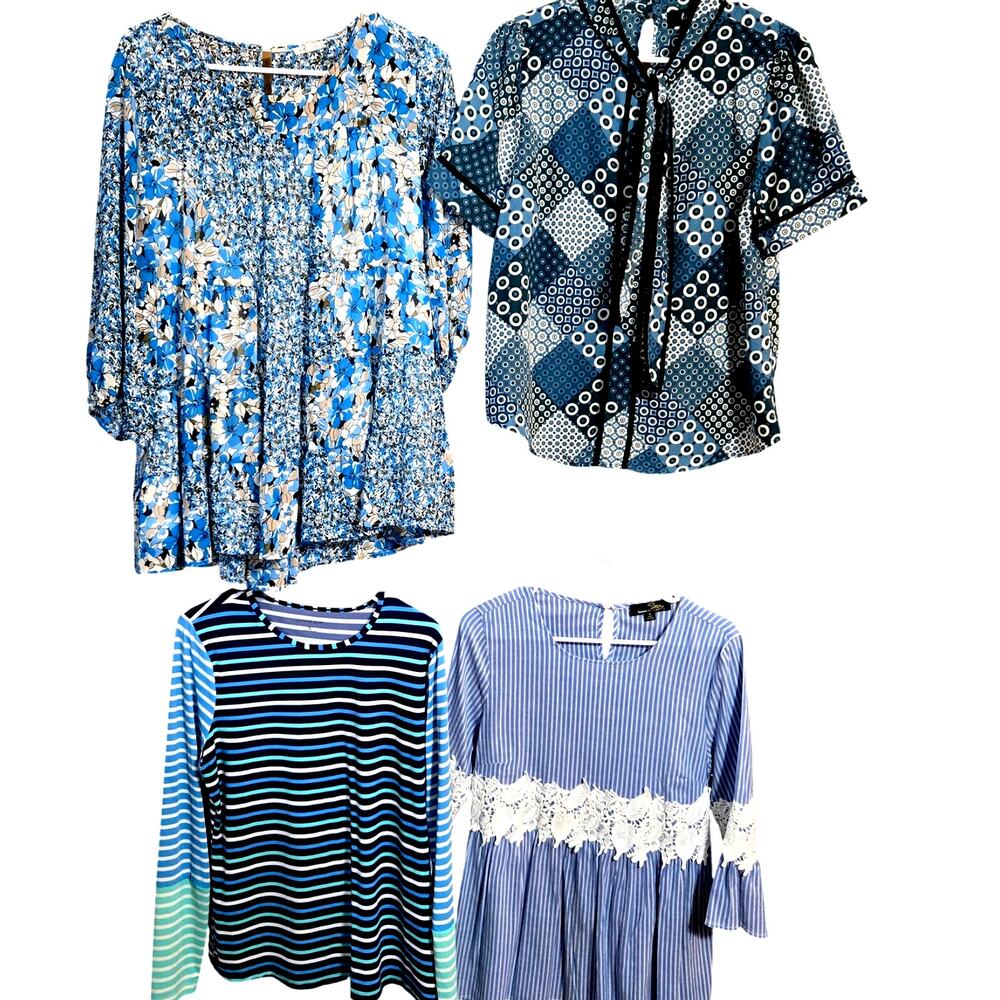 Women's Medium 8 10 Tops Shirts Blouses Wholesale Bulk Lot of 4 M